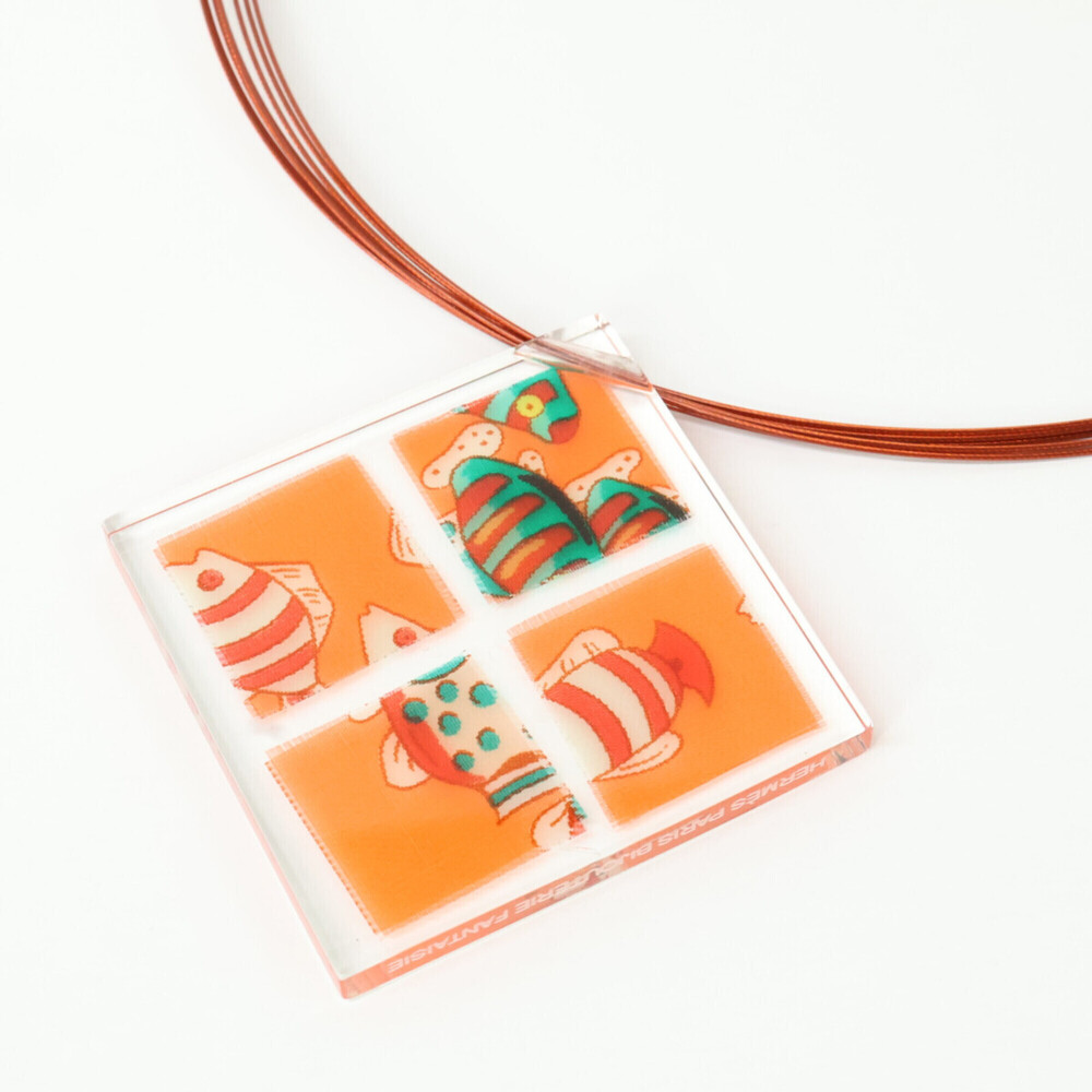 HERMES Hermes Lisine Square Top Choker Red Women's